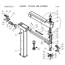 Accesorii si piese pentru dejantoare EVERT Oslona gorna ramienia glownego pt ap dejantat 885IT 885IT+PL338 nr ccuesci: 6000588 in schema nr 44 EVERT EVERTZT6000588