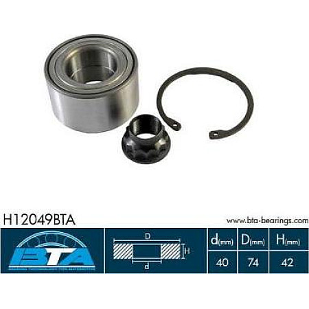 Kit rulmenti roata Kit rulment roata Fata Dreapta-Stanga 40x74x42 PONTIAC VIBE TOYOTA AVENSIS COROLLA MATRIX PRIU TOYOTA MR 2 III (ZZW3_), Sabrioleta, 10.1999 - 06.2007 BTA H12049BTA