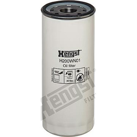 Filtru ulei Oil filter filet RVI C D K KERAX MAGNUM PREMIUM 2 T VOLVO 7700 8300 8500 8700 9300 9400 9500 9700 9900 A B10 VOLVO FMX, 04.2010 - Hengst Filter H200WN01