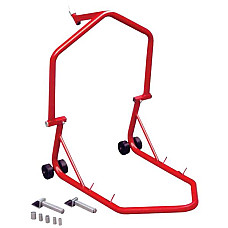 Suporti de fixare Fitting supports trestles / Stand for motorcycles under front wheel under rear wheel lifting capacity: 300 kg mobile colour: Black material: Metal contains adaptors 15 16 18 20 24 mm PROFITOOL 0XPTPI0012
