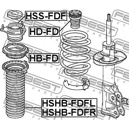 Rulment sarcina amortizor HONDA CIVIC VIII (FN, FK), Hatchback, 09.2005 - Febest HB-FD