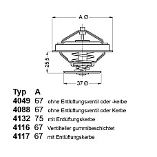 Termostat,lichid racire Termostat sistem racire 87C MERCEDES G W460 T1 601 T1 B601 2.4D/3.0D 04.77-12.91 WAHLER WA4049.87D