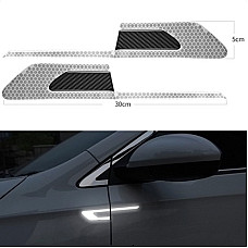 Set 2 stickere reflectorizante BUMERANG cu insertie Carbon 5D, culoare Argintiu