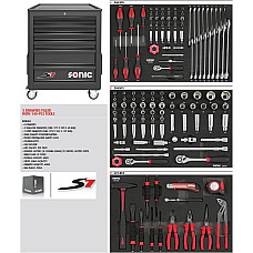 Carucior cu scule  numar piese 140 buc numar sertare 3 culoare Negru serie S7 SONIC 714040