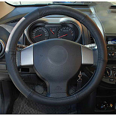 Husa volan Steering wheel cover for steering wheel leather diameter: 37-39cm neagra CARPASSION MMT CP10061