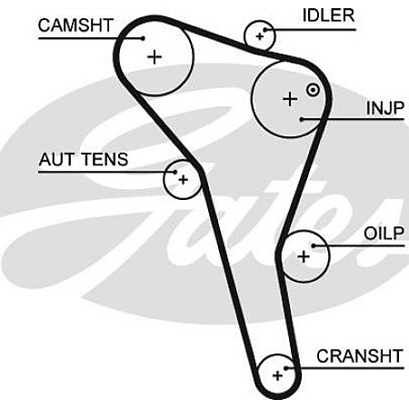 Set curea de distributie VW SHARAN (7M8, 7M9, 7M6), Dubita, 05.1995 - 03.2010 Gates K015622XS