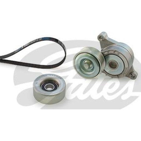 Set curea transmisie cu caneluri V-belts set with rollers fits. MAZDA 3 1.6 12.08-09.14 MAZDA 3 (BL), Hatchback, 12.2008 - 09.2014 Gates K106PK1863