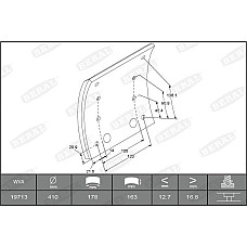 Set garnit de frictiune. frana tambur Ferodou sabot frana 410x163 Beral KBL19713.9-1560