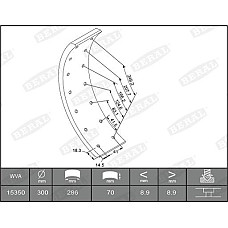 Set garnit de frictiune. frana tambur Ferodou sabot frana 300x70. de baza se potriveste. MERCEDES O 309 01.68-02.89 MERCEDES-BENZ O 309, Autobuz, 01.1968 - 02.1989 Beral KBL1534901549