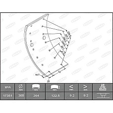 Set garnit de frictiune. frana tambur Ferodou sabot frana Spate 300x122. de baza MERCEDES T2-LN1 04.86-12.94 MERCEDES-BENZ T2/LN1 (611D), Cadru de sprijin, 04.1986 - 12.1994 Beral KBL17351.0-1561