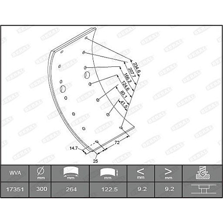 Set garnit de frictiune. frana tambur Ferodou sabot frana Spate 300x122. de baza MERCEDES T2-LN1 04.86-12.94 MERCEDES-BENZ T2/LN1 (611D), Cadru de sprijin, 04.1986 - 12.1994 Beral KBL17351.0-1561
