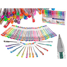 Set 50 piese, Pixuri cu gel multicolor cu sclipici (glitter)