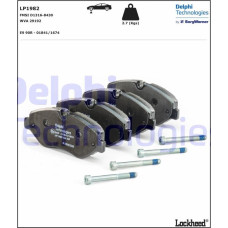 Set placute frana.frana disc Set placute frana Fata MERCEDES ESPRINTER B910 EVITO TOURER W447 EVITO W447 MARCO PO VW CRAFTER 30-50 (2E_), Van, 04.2006 - 12.2016 Delphi LP1982