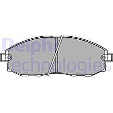 Set placute frana.frana disc Set placute frana Fata HYUNDAI H-1 H-1 - STAREX 2.4-2.5D 06.97-12.07 HYUNDAI PORTER, Cadru de sprijin, 05.2004 - Delphi LP1434