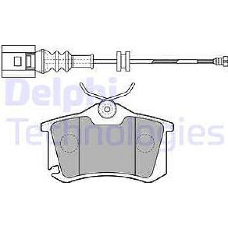 Set placute frana.frana disc Set placute frana Spate AUDI A1 A2 A3 TT RENAULT TWINGO II SEAT ALTEA ALTEA XL AROSA VW POLO PLAYA, Hatchback, 01.1995 - 11.2009 Delphi LP1815