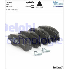 Set placute frana.frana disc Set placute frana Fata DS DS 3 CITROEN BERLINGO BERLINGO-MINIVAN C2 C3 AIRCROSS II C PEUGEOT 307 (3A/C), Hatchback, 08.2000 - 12.2012 Delphi LP1727