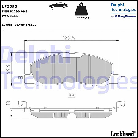 Set placute frana.frana disc Set placute frana Fata se potriveste. FORD USA EXPLORER 3.0H 07.19- FORD USA EXPLORER, 07.2019 - Delphi LP3696