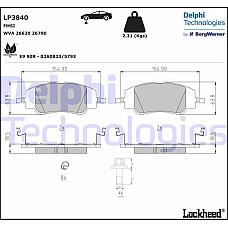 Set placute frana.frana disc Brake pads set front with a damping pad with extras fits. DS DS 3 - DS 3 CITROEN C4 III C4 X HONDA Delphi LP3840