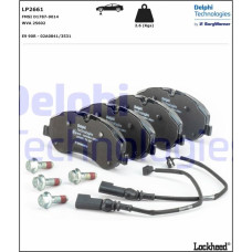 Set placute frana.frana disc Set placute frana Fata FORD TOURNEO CUSTOM V362 TRANSIT CUSTOM V362 TRANSIT V363 1.0 FORD TRANSIT V363 (FCD, FDD), Van, 08.2013 - Delphi LP2661
