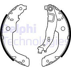 Set saboti frana spate se potriveste. DS DS 3 CITROEN C3 II C3 III C-ELYSEE DS3 PEUGEOT 207 207-HATCHBACK 207-KOMBI 208 I 208-HA PEUGEOT 207 (WA_, WC_), Hatchback, 02.2006 - 12.2015 Delphi LS2000