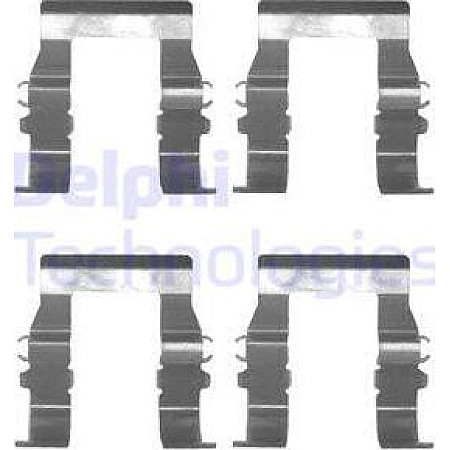 Set accesorii. placute frana Kit montare placute frana Fata CITROEN C-CROSSER C-CROSSER ENTERPRISE DODGE CALIBER MITSUBISHI GALANT IV (E3_A), Sedan, 11.1987 - 03.1993 Delphi LX0171