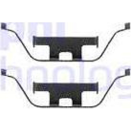 Set accesorii. placute frana Kit montare placute frana Spate BMW 1 E82 3 E46 3 E90 3 E91 3 E92 3 E93 5 E34 5 E60 BMW 7 - III (E38), Sedan, 03.1994 - 11.2001 Delphi LX0295