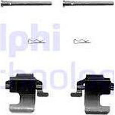 Set accesorii. placute frana Kit montare placute frana Fata FIAT 500 500 C CINQUECENTO PANDA PUNTO SEICENTO - 600 FIAT SEICENTO / 600 (187_), Hatchback, 11.1997 - 01.2010 Delphi LX0270