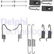 Set accesorii. saboti frana parcare Set de montaj pantofi de frana AKEBONO-BOSCH-LUCAS-NBK NISSAN CUBE JUKE LEAF TOYOTA AVENSIS II (_T25_), Hatchback, 03.2003 - 11.2008 Delphi LY1402