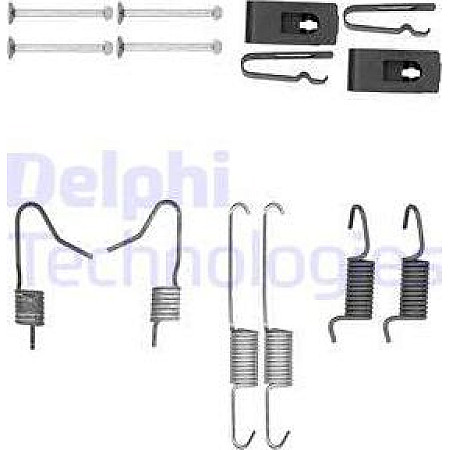 Set accesorii. saboti frana parcare Set de montaj pantofi de frana AKEBONO-BOSCH-LUCAS-NBK NISSAN CUBE JUKE LEAF TOYOTA COROLLA IX (_E12_), Hatchback, 01.2001 - 12.2007 Delphi LY1402