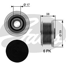 Fulie, alternator CITROEN C4 Picasso I (UD_), Dubita, 10.2006 - 12.2015 Gates OAP7282