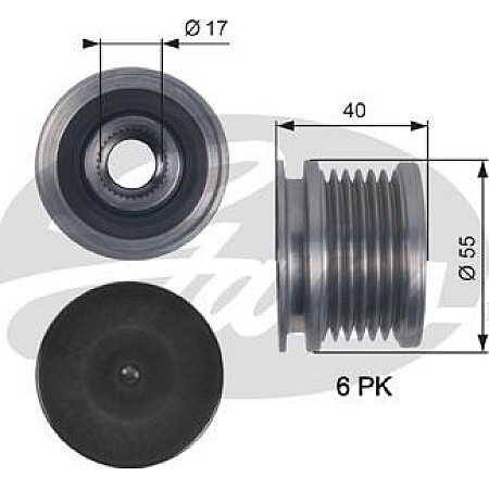Fulie, alternator SKODA SUPERB III (3V5), Turism, 03.2015 - Gates OAP7114