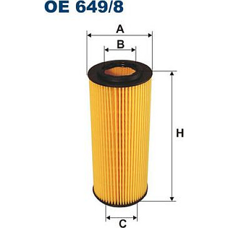 Filtru ulei BMW 3 E46 3 E90 3 E91 3 E92 3 E93 5 E60 5 E61 6 E63 6 E64 7 E65 E66 E67 X3 E83 X5 E53 X5 E70 X6 E71 E72 2.5D-3.0D 06 BMW 3 - IV (E46), Compartiment, 12.1998 - 07.2006 Filtron OE649/8