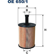 Filtru ulei AUDI A2 A3 A4 ALLROAD B8 A4 B7 A4 B8 A5 A6 C6 Q5 TT CHRYSLER SEBRING DODGE AVENGER CALIBER JOURNEY FORD GALAXY I GAL VW POLO (9N_), Hatchback, 10.2001 - 10.2014 Filtron OE650/1
