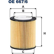 Filtru ulei element filtrant DS DS 3 DS 7 CITROEN BERLINGO BERLINGO-MINIVAN C-ELYSEE C3 AIRCROSS II C3 III C4 CAC PEUGEOT RIFTER (E), Dubita, 09.2018 - Filtron OE 667/6