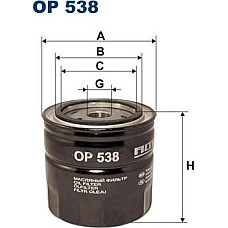 Filtru ulei VOLVO 440 460 S40 I V40 JEEP COMANCHE 1.9D-2.1D 01.86-06.04 RENAULT TRAFIC (T1, T3, T4, T2), Van, 03.1980 - 04.1989 Filtron OP538