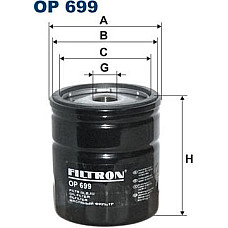 Filtru ulei BUICK CENTURY LAE LESABRE LUCERNE PARK AVENUE REGAL RENDEZVOUZ SKYLARK CHEVROLET BERETTA CAMARO CAPRICE CAVALIER COR CHEVROLET BERETTA (1_37), Compartiment, 01.1987 - 12.1996 Filtron OP699