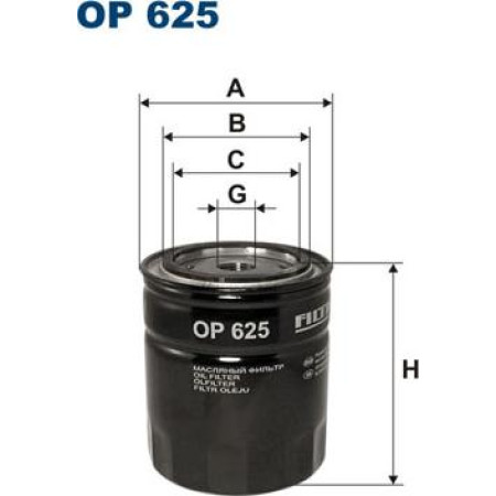Filtru ulei OPEL FRONTERA A OMEGA A 2.3D 09.86-10.98 OPEL OMEGA A (V87), Turism, 09.1986 - 05.1994 Filtron OP625