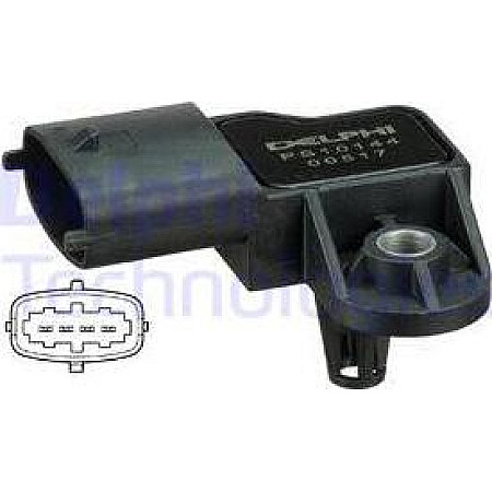 Senzor presiune aer Senzor de presiune la galeria de admisie 4 pin IVECO DAILY IV ABARTH GRANDE PUNTO ALFA ROMEO FIAT DOBLO (263_), Dubita, 11.2009 - Delphi PS10144