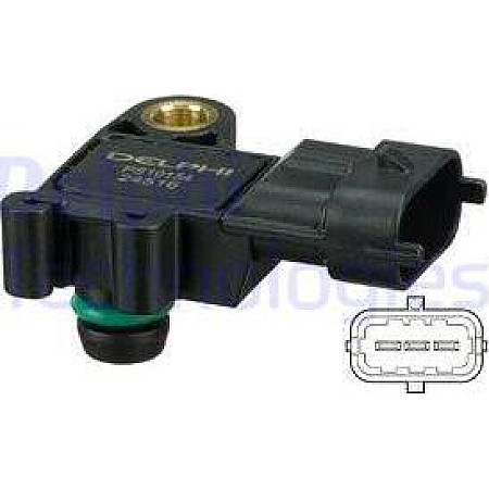 Senzor.presiune supraalimentare Senzor de presiune la galeria de admisie 3 pin VOLVO S60 II S80 II V40 V60 I V70 FORD TRANSIT V363 (FAD, FBD), Autobuz, 08.2013 - Delphi PS10154