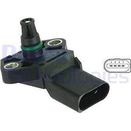Senzor presiune aer Senzor de presiune la galeria de admisie 4 pin AUDI A1 A2 A3 A4 ALLROAD B8 A4 B5 A4 B6 A4 B7 VW PASSAT Variant V (3B6), Turism, 09.2000 - 08.2005 Delphi PS10117
