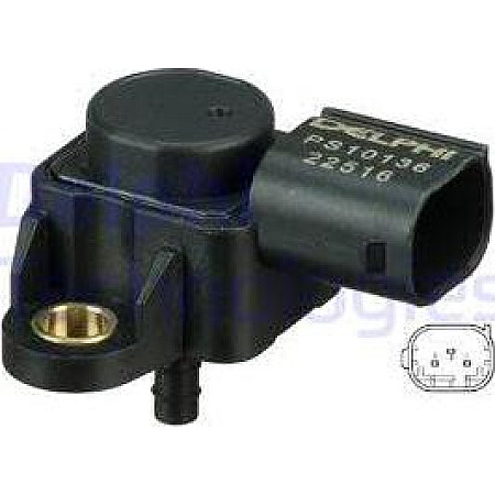 Senzor.presiune supraalimentare Senzor de presiune la galeria de admisie 3 pin MERCEDES A W168 A W169 B SPORTS TO MERCEDES-BENZ SL (R230), Sabrioleta, 10.2001 - 01.2012 Delphi PS10136