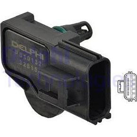Senzor. presiune galerie admisie Senzor de presiune la galeria de admisie 4 pin VOLVO C30 S40 II S80 II V50 V70 I FORD FIESTA V (JH_, JD_), Hatchback, 11.2001 - 12.2014 Delphi PS10132