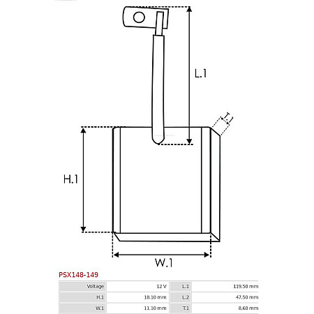Perie, electromotor AS-PL PSX148-149