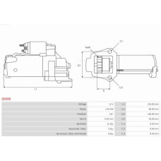 Electromotor BMW 7 - V (F01, F02, F03, F04), Sedan, 02.2008 - 12.2015 AS-PL S0595