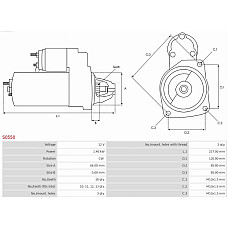 Electromotor PEUGEOT 3008 (0U_), Dubita, 05.2009 - 12.2017 AS-PL S0550