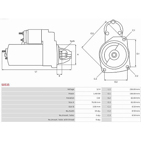 Electromotor FIAT DUCATO (250_, 290_), Autobuz, 07.2006 - AS-PL S0535