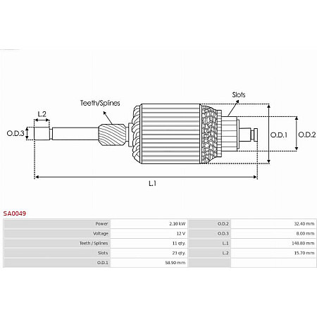 Armatura,demaror AS-PL SA0049