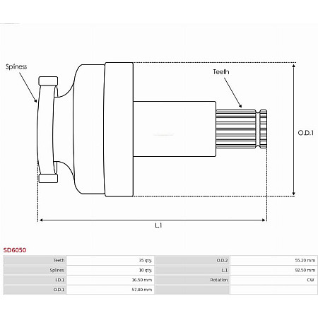 Pinion electromotor AS-PL SD6050
