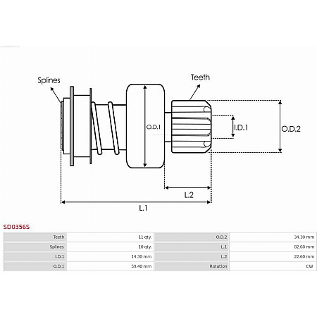 Pinion electromotor AS-PL SD0356S