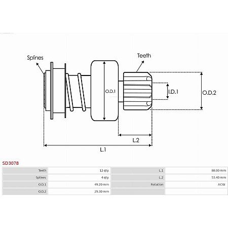 Pinion electromotor AS-PL SD3078